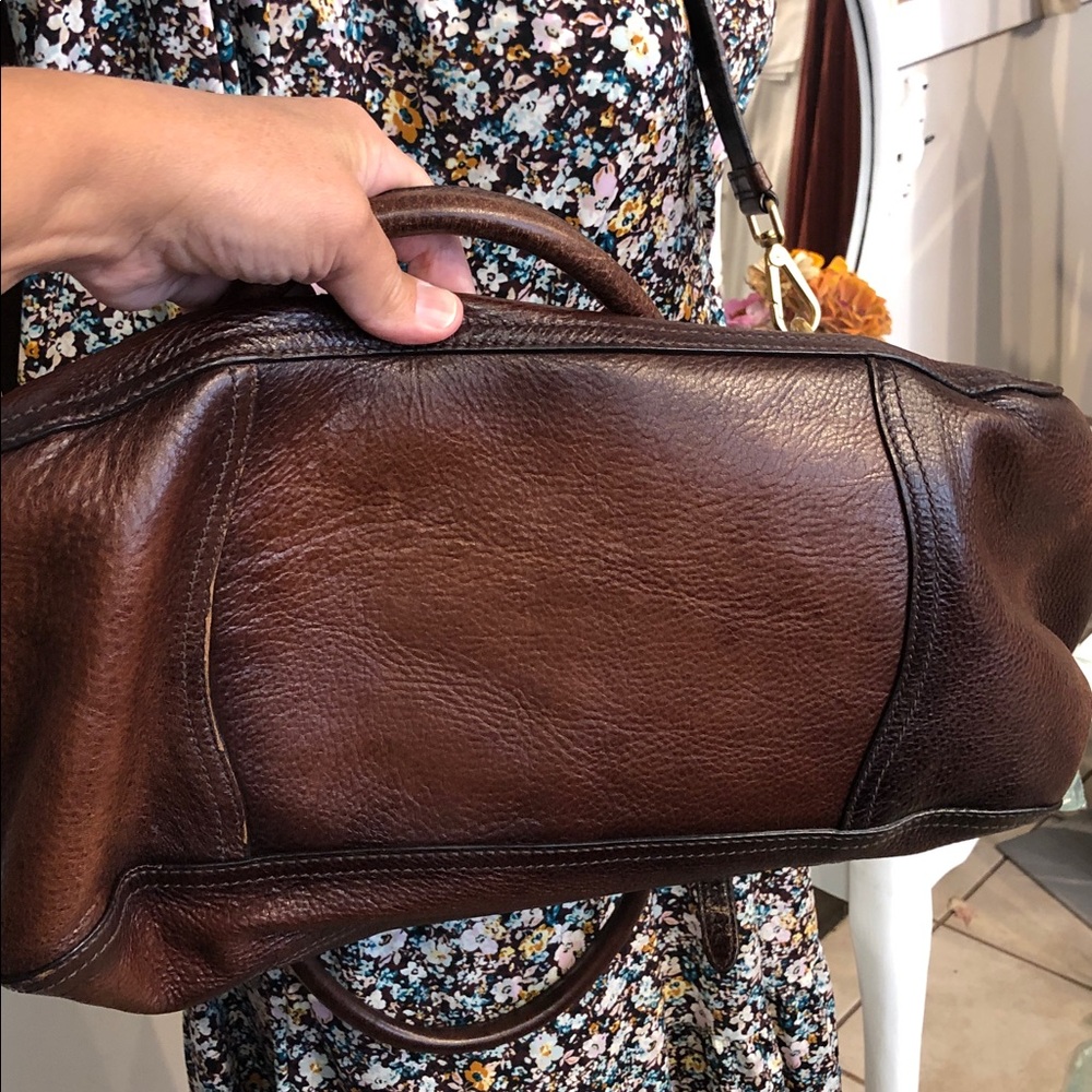 So Beautiful And Stylish!!Prada Brown Leather Satchel with Gold Hardware - Picture 8 of 14